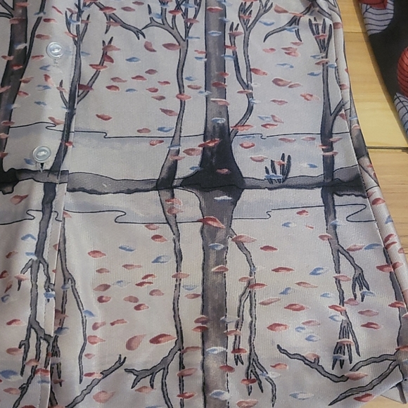 VTG 70s Disco Leisure Novelty Print Blouse Top Shirt Medium Fairy Eclectic Artsy - Picture 6 of 9